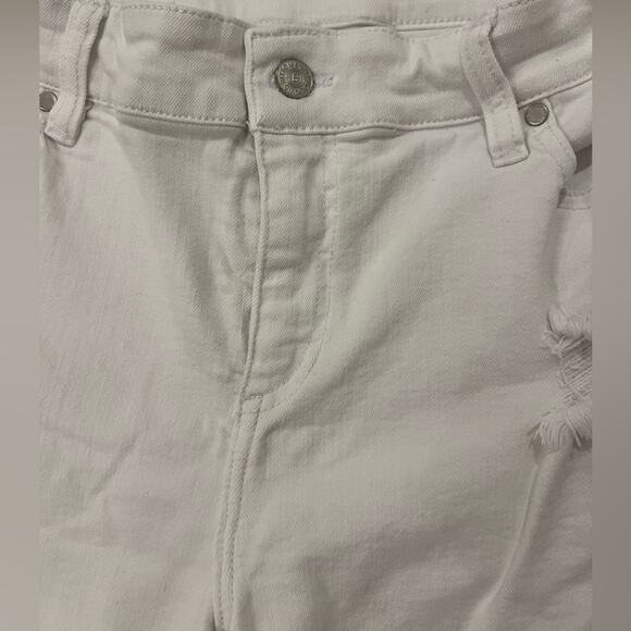 Buffalo David Bitton Women Mid Rise Distressed Bermuda Tandi White, size 14 - Picture 4 of 14